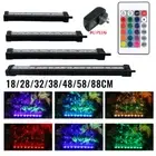 LED Aquarium Light RGB Air Bubble Fish Tank Strip Lights Bar Lamp Remote Control