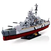 WW2 Germany Navy Warships Building Blocks KMS Bismarck Battleship Model