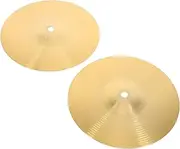 GALPADA 2pcs Brass Crash Cymbals Drum Set Music Instrument Lightweight Portable Safe Design for Jazz Drums Percussion Bright Color for Enhanced Performance