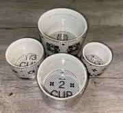 Anthropologie Bistro Tile Measuring Cup Set of 4 Nesting Dish Bowl French New
