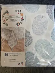 New Mullinville Pumpkin Vinyl Tablecloth 60”x84” Harvest Rectangle Oblong/Oval