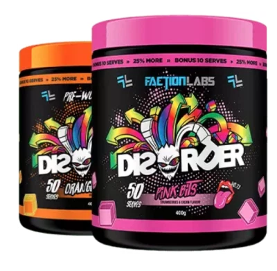 Faction Labs Disorder Twin Pack | 50 Serve | Pre-Workout | Energy Pump Dis Order