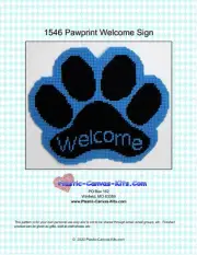 Pawprint Welcome Sign-Cat Dog-Plastic Canvas Pattern or Kit