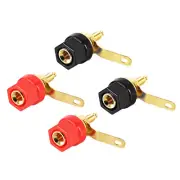 2 Pairs Binding Post Power Amplifier Speaker Connector Banana Plug Jack Socket