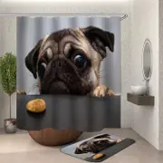 Funny Hungry Pug Shower Curtain