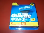 Gillette Mach3 Turbo Razor Blade Refill Cartridges Pack of 8 NEW
