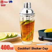 Cocktail Shaker Cup Drink Mixer with Scale Spirits Beer Lemon Tea Shakers 400ML