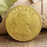 在飛比找樂天市場購物網優惠-總統托馬斯·杰斐遜小金幣 外國硬幣1/2盎司仿金銅幣紀念幣