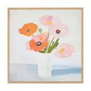 Poppies Vase Framed Canvas