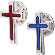 [LRXIYODE] 2pcs Metal Holy Communion Cross Lapel Pin Cross Brooch Tie Pins Religious Pins For Decor