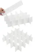 Drawer Dividers, Adjustable Drawer Organizer for Socks, Underwear, 18Pcs White