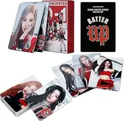 FOURBOM BABY MONSTER Photocards 55 PCS BABY MONSTER BATTER UP Album Photocards KPOP Gift Lomo Cards Merch for Fans Boys and Girls BABY MONSTER postcards BABY MONSTER Merch, white