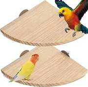 ziyue 2 Pack Bird Platform Stand, Pine Wood Parrot Branch Playground Bird Perches for Parrots Parakeet Gerbil Cockatiel Budgie Squirrel Chinchilla Hamster