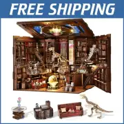 DIY Miniature Dollhouse Book Nook Kit with LED Light & Dust Cover - Unique Gift