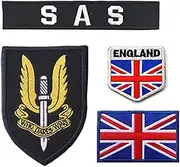 [ODSS] UK Army United Kingdom British Special Air Service SAS Tactical Patch Hook & Loop for Clothes Hat Patch Team Military Patch (Blue)
