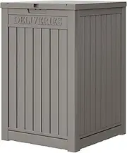 48 Gallon Resin Package Delivery Box for Outside, Storage Box with Lockable Secure, Large Double-Wall Resin Outdoor Package Delivery and Waterproof Deck Box