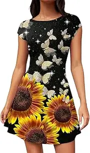 [Generic] Todays Daily Deals Clearance,Resort Dresses for Women 2024,Black Dresses for Women Business Casual Summer Dress Summer Dresses for Women 2024 Trendy Beach Outfits for(34-Saffron,XXL)