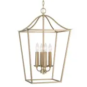 Capital Lighting 550641 Grady 4 Light 16"W Taper Candle Pendant - Brass