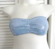 Victoria's Secret Blue Sparkling Sequin & Lace Bandeau Top Size Medium *NWTS*
