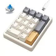 Number Pad, Mechanical Numpad Wired USB Standard 17 Keys Numeric Blue switch