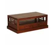 EBONY SOLID MAHOGANY 4 DRAWER COFFEE TABLE IN MAHOGANY