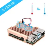 For Raspberry Pi 4 Model B Case Box Aluminum Alloy Enclosure Dual Fan Heat Sink