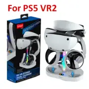 Multifunction Dual Controller Charging Dock Stand Holder Mount RGB For PS5 PSVR2