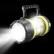 Solar Flashlights | LED Rechargeable Lanterns for Camping | 5 Modes USB Charging Lamp LED Ultra-High Brightness for Disaster Storm SOS Hiking Festival Tailgating Outage
