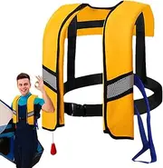 Inflatable Life jac-ket for Adults, Adjustable Buckle Life jac-ket Fastening Tape Reflective Buoyancy Aid, Automatic Inflatable Life jac-ket, Kayak Life jac-ket Swim Vest for Adults & Teenagers