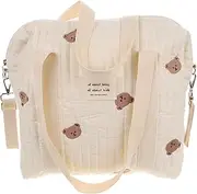 QUMIIRITY Large Capacity Embroidered Diaper Bag Multi Functional Portable Stroller Storage Bag for Newborns and Convenient Mommy Travel Tote Stylish Backpack for Parents