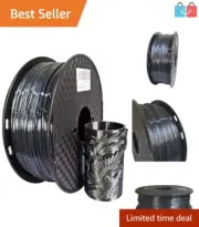 1KG Silk Black PLA 3D Printing Filament - Glossy Metallic Finish, Compatible FDM