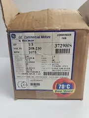 GE 3729HS Condenser Fan Motor, 1/3 HP, 1 Ph, 60 Hz, 208-230 V, 1075 RPM