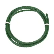 Round Braided Leather Cord Bolo Leather Cord 3mm x 1m Green