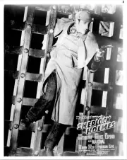 Adventures of Sherlock Holmes vintage 5x7 photo Basil Rathbone points gun