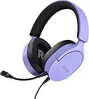 Trust Gaming GXT 489P Fayzo Gaming Headset for PC, PS5, PS4, Xbox Series X|S, Switch, Mobile, 3.5 mm Jack, 35% Recycled Plastics, Over-Ear Wired Headphones with Noise Canceling Microphone - Purple