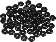 uxcell Fire Glass Beads for Fire Pits, Round Glass Marbles Gravel Pebbles Reflective Vase Fillers for Fish Tank Aquarium Decoration,1000g/2.2lbs, Black