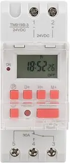 Programmable Timer Switch LCD Time Relay DC 24V 30A 16 ONOFF Programs Weekly Schedule Countdown Function for Street Lamps Neon Signs Water Heaters Air Conditioners Billboards