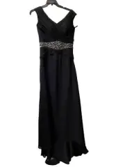 JJ’s House Dress Wedding & Special Occasion Black Formal 14 Ruched Sequins Beads