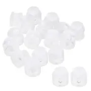 60Pcs 0.6" Dia Cord Locks Double Hole Stopper White