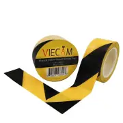 Viecam Black & Yellow Hazard Warning Safety Stripe Tape � 2 Inch x 100 Feet