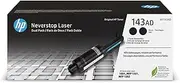 HP 143AD Genuine Original Dual Pack Black Neverstop Toner Reload Kit works with HP Laser NS MFP 1005n; HP Neverstop Laser 1000n, 1001nw, 1020n; HP Neverstop Laser MFP 1200n, 1200nw Series (W1143AD)