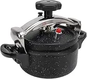 Pressure Cooker, Multicooker, Explosion Proof Slow Cook, Aluminum Alloy Compound Bottom Pressure Canner Rice Maker for Gas Stove Induction Cooker Black (1.5L)