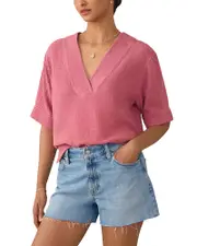 Faherty Dune Relaxed Fit Cotton Gauze Top