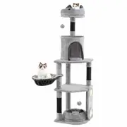 Costway Large Cat Tree Tower w/Condo Sisal Scratching Posts & Board Modern Kitty House