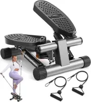 Mini Stair Stepper with Resistance Bands - Compact Home Workout Equipment 300LBS