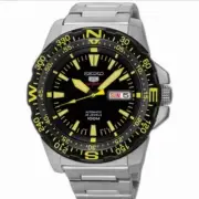 SEIKO 5 Sports SRP545K1 Automatic Watch Silver Yellow Steel 100m Compass 24jwls