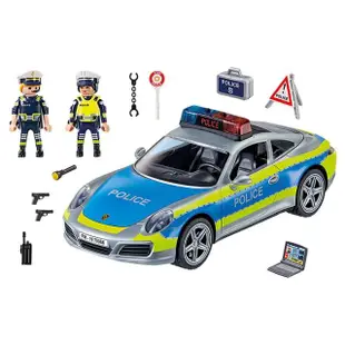 【playmobil 摩比】積木 保時捷 911Carrera 4S警察(摩比人)