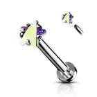 Piercing Ear Labret Stone Star Aurore Borealis