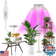 KINGPLUS Grow Lights with Base, Three Heads, Full Spectrum LED Grow Light for