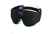 Sleeping headphones 3D sleeping mask Bluetooth wireless music eye mask Side sleeping headphones with earplugs Ultrathin stereo speakers(Black)